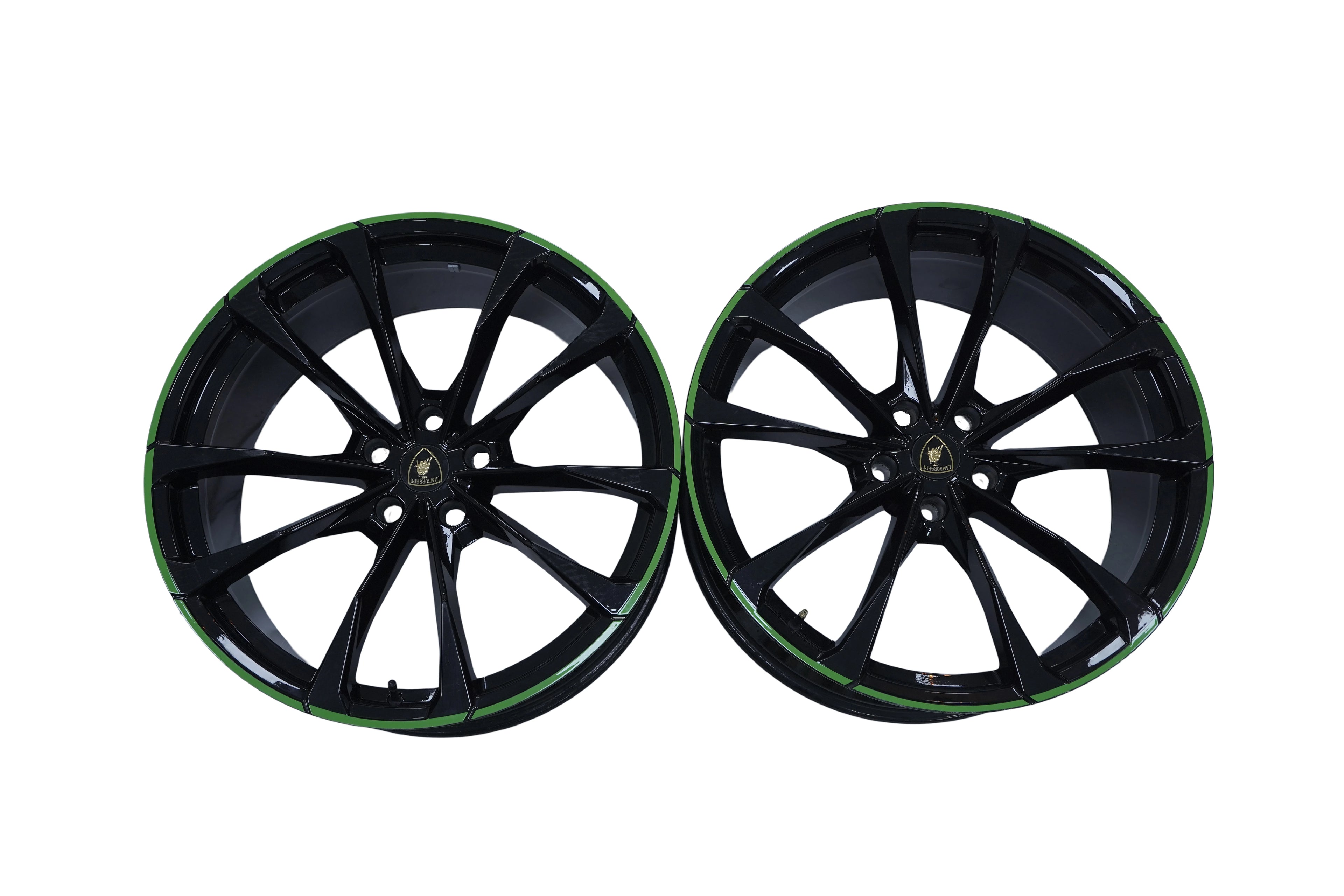 Lamborghini Urus 23" Wheels Rims Pirelli Tyres Green Stripes with Sensors OEM 4ML601025-BA-AS / 4ML601025-BB-AT