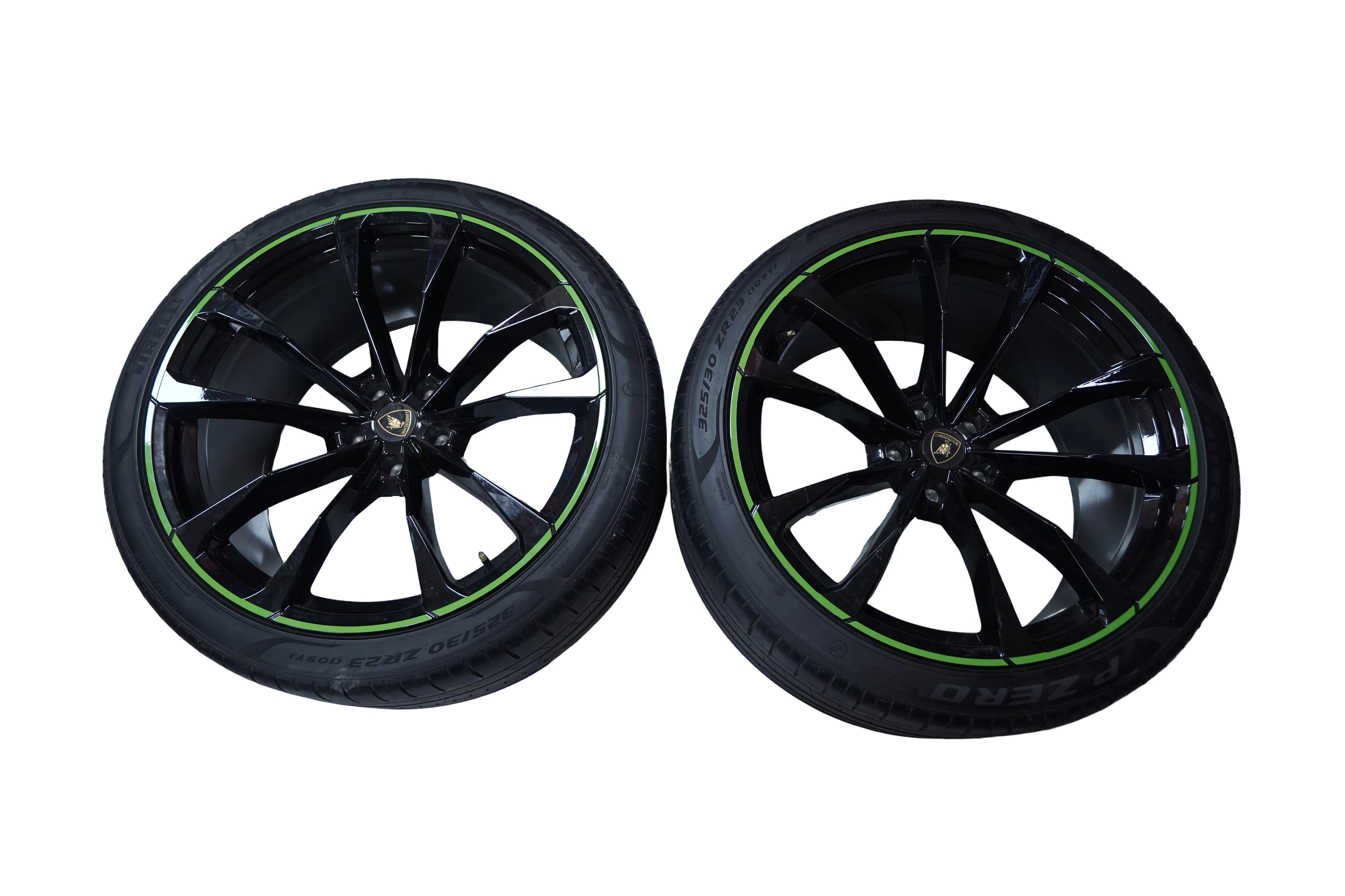 Lamborghini Urus 23" Wheels Rims Pirelli Tyres Green Stripes with Sensors OEM 4ML601025-BA-AS / 4ML601025-BB-AT