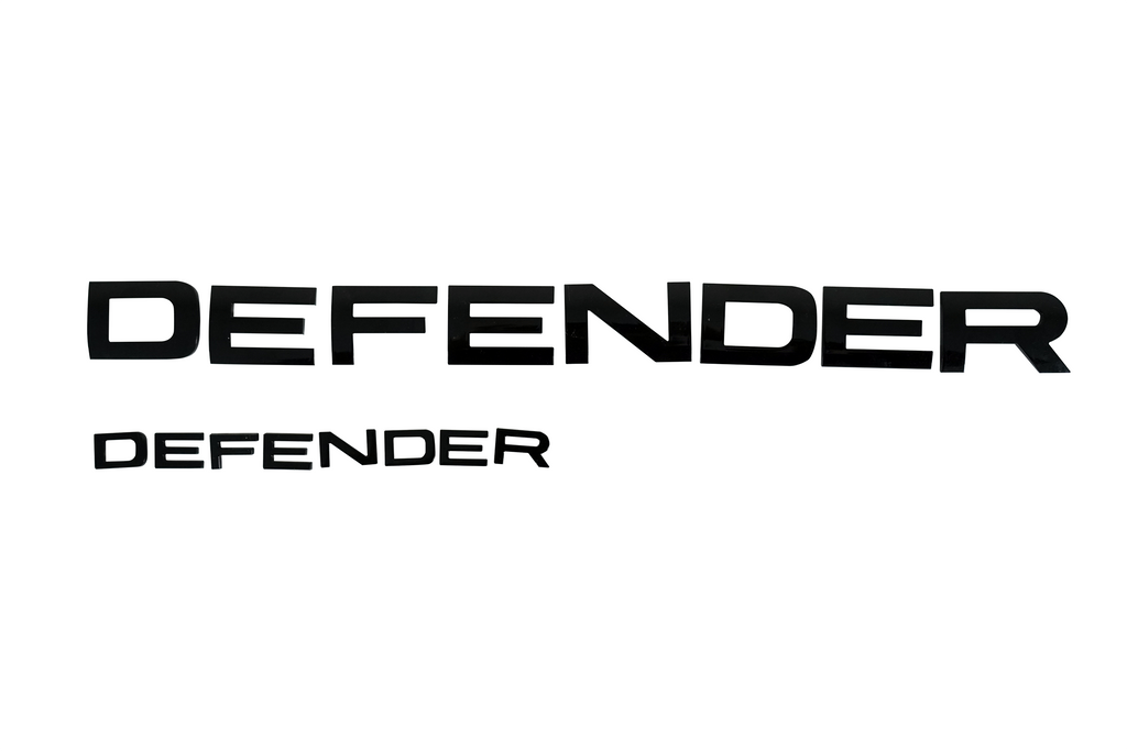 Black Hood + Tail badge Letters – Land Rover Defender