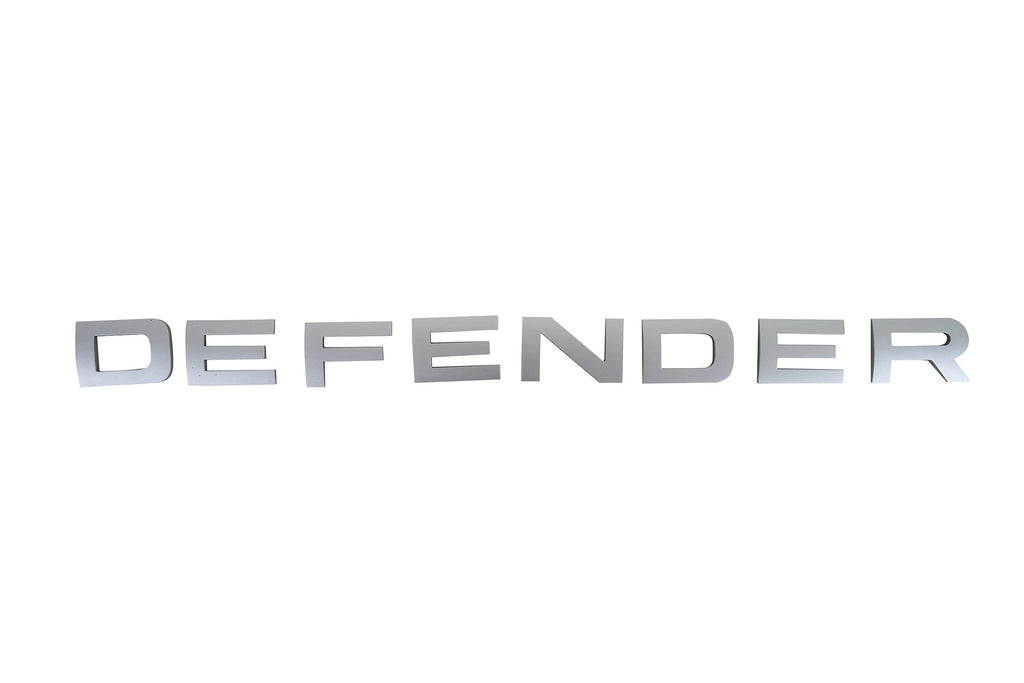Land Rover Defender Silver and Black Hood + Tail badge Letters