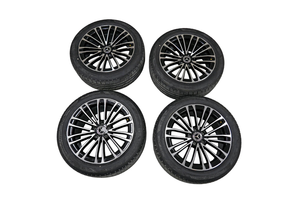 Mercedes Benz S Class 19 inch Wheels Rims with Hankook Tyres Set Black & Chrome OEM A2234013400