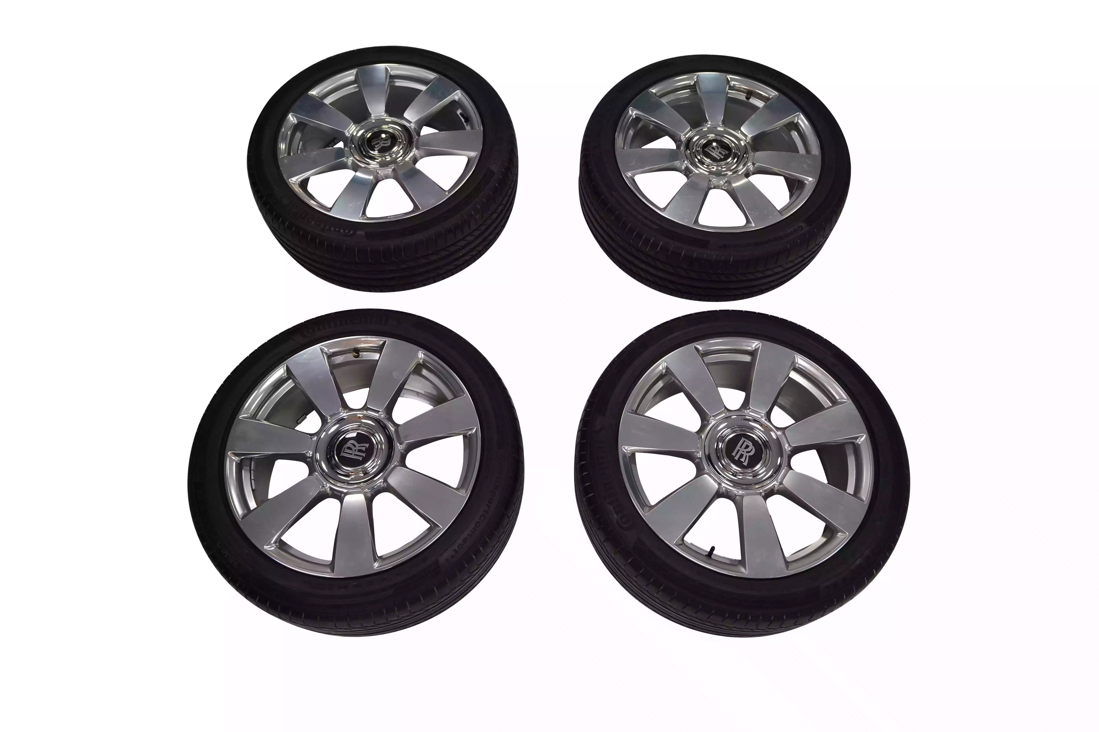 ROLLS ROYCE CULLINAN 21" Wheels Rims with Tyres Set Silver OEM 6882835 6882836