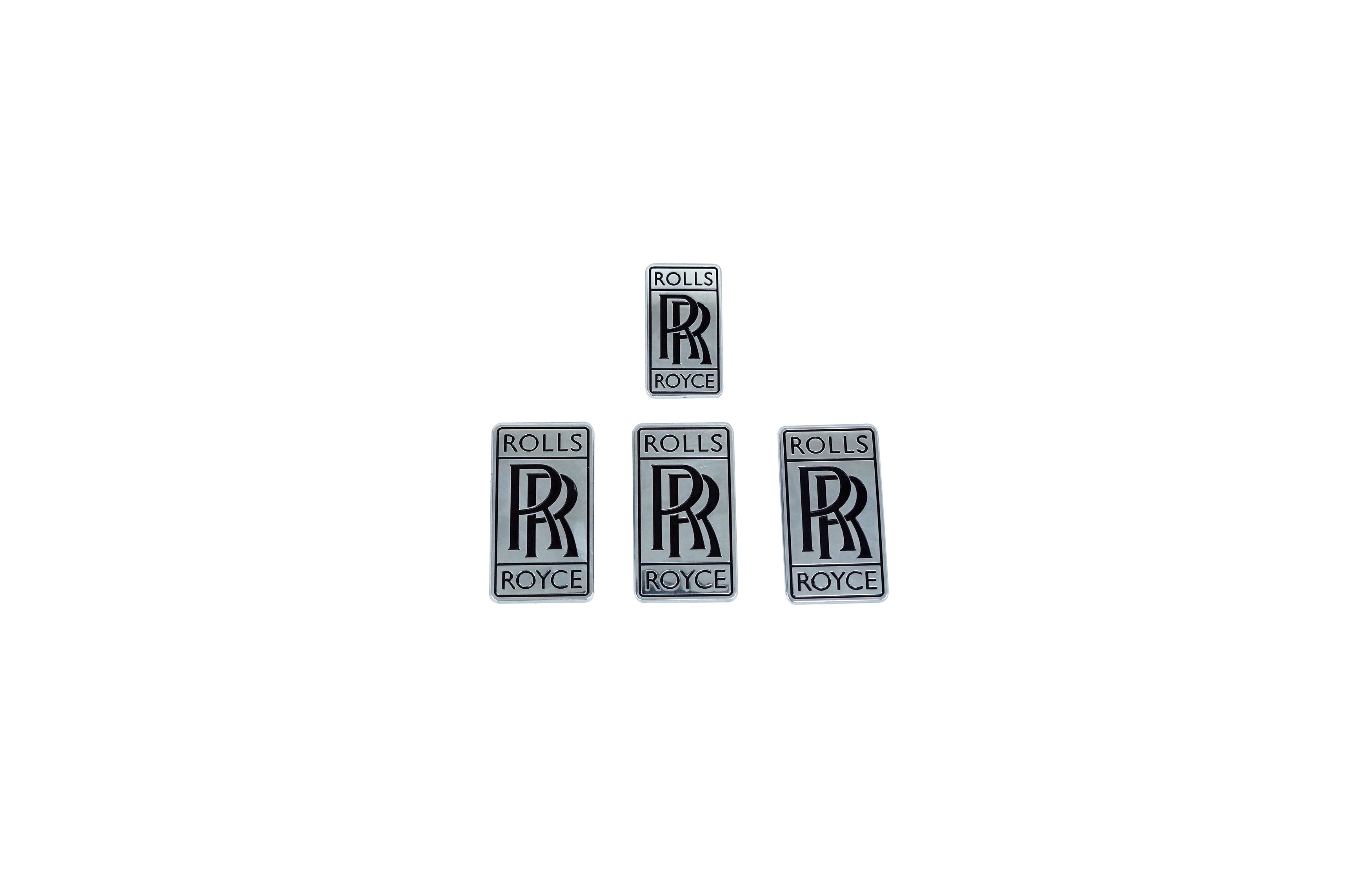 Rolls Royce Wraith & Dawn Badge Silver & Black OEM 7222598 01 - 7344276 01