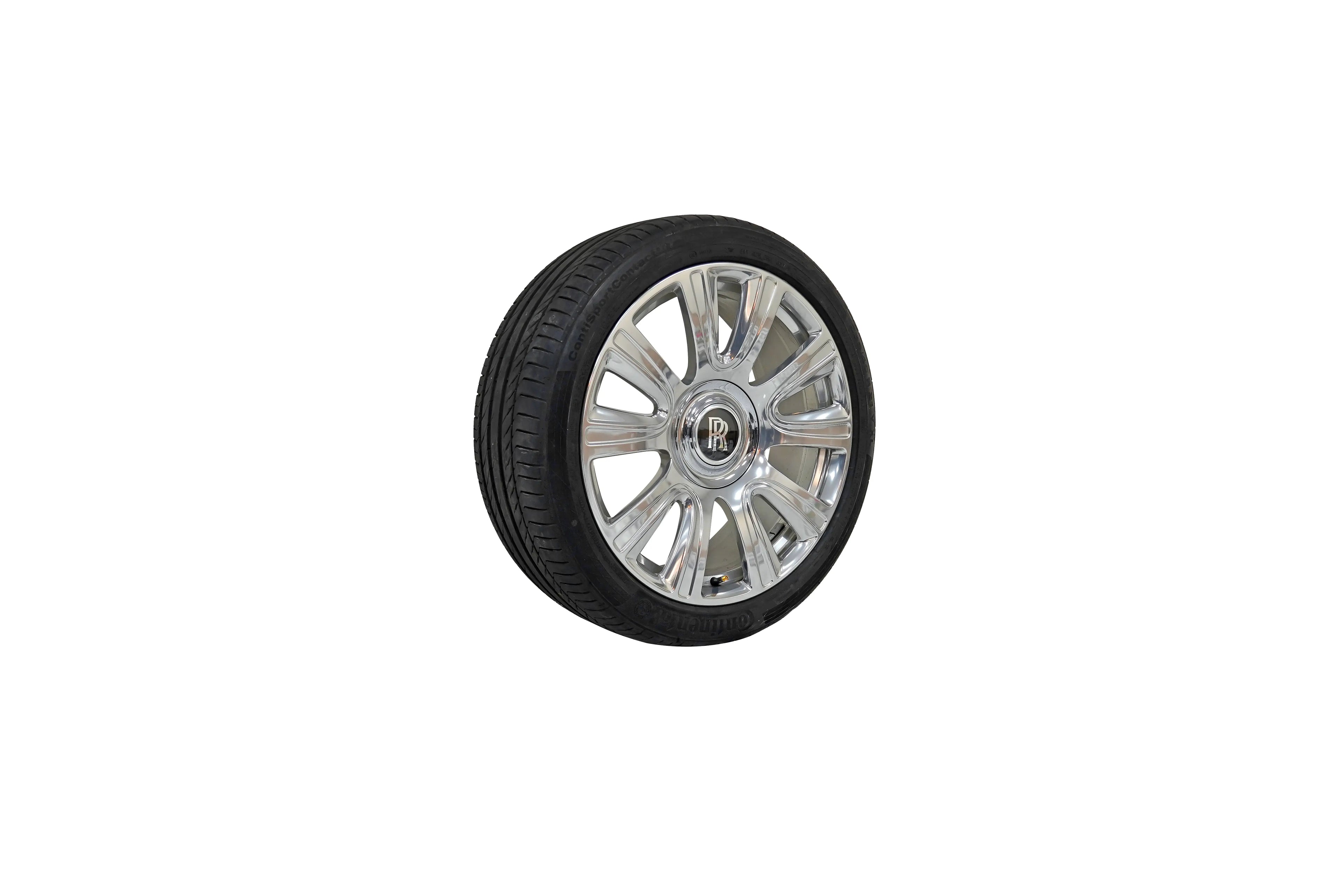 Rolls Royce Wraith & Dawn Original Tires Set with Wheels Rims and Bolts Set Black OEM 6864987 6864988