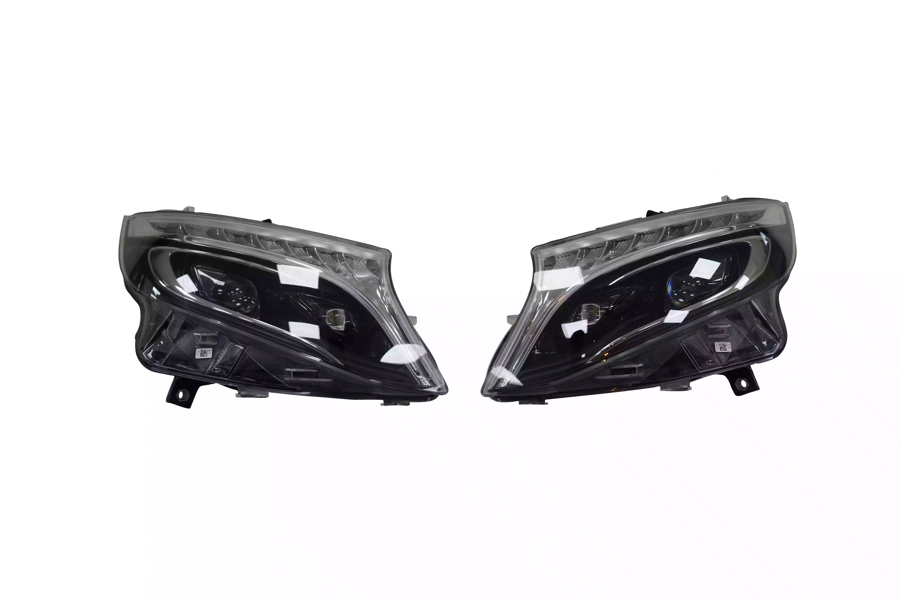 Mercedes-Benz V-Class LH & RH Front Headlights LED Dynamic W447 White & Black OEM A4479067700 A4479067800